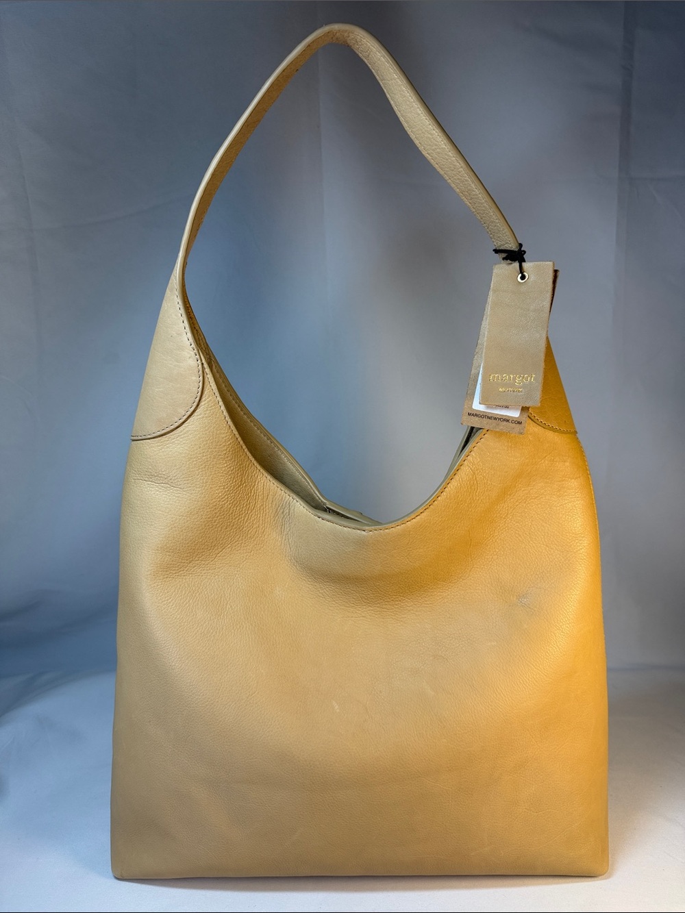 Margot Soft Leather Hobo Bag in Beige - Picture 7 of 8
